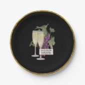 エレガントウェディングブライダル婚約デコールシャンパーニュ ペーパープレート (正面)