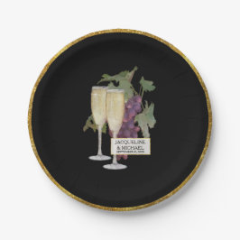 エレガントウェディングブライダル婚約デコールシャンパーニュ ペーパープレート