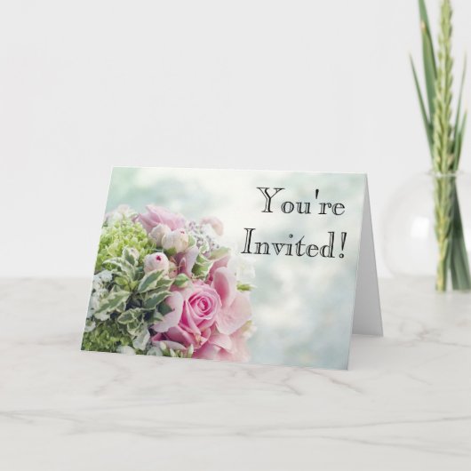 エレガントウェディングブーケ招待状カード 招待状 (正面)