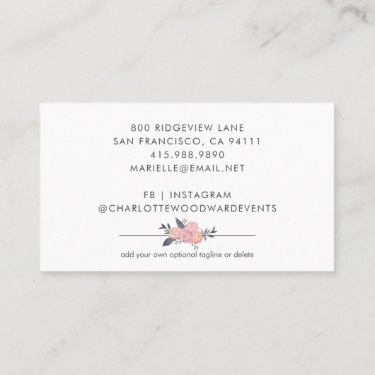 エレガントウェディングプランナー名刺 名刺 (裏面)