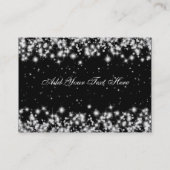 エレガントウェディングプレイスカードウィンタースパークルブラック プレイスカード (裏面)