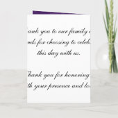 エレガントウェディングプログラムさくらんぼブロッサムパープル プログラム (裏面)