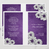 エレガントウェディングプログラムダリアフローラパープル (正面/裏面)