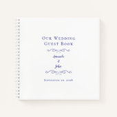 エレガントウェディングペリウィンクルブルーバジェットゲストブック ノートブック (正面)