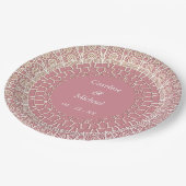 エレガントウェディングホワイトレース紙プレート ペーパープレート (アングル)