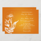 エレガントウェディングポピーオレンジ 招待状 (正面/裏面)