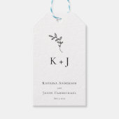 エレガントウェディングミニマルシンプルモノグラム ギフトタグ (正面)