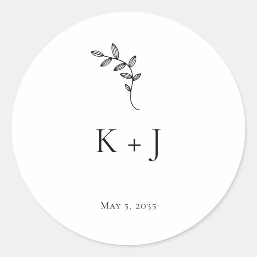 エレガントウェディングミニマル封筒用シール ラウンドシール (正面)