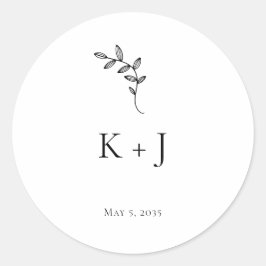 エレガントウェディングミニマル封筒用シール ラウンドシール