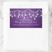 エレガントウェディングメッセージカードきらめく星の紫 長方形シール (バッグ)