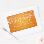 エレガントウェディングメッセージカードきらめく星オレンジ 長方形シール (封筒)
