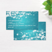 エレガントウェディングメッセージカードさくらんぼブロッサムブルー (デスク)