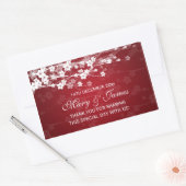 エレガントウェディングメッセージカードさくらんぼブロッサムレッド 長方形シール (封筒)