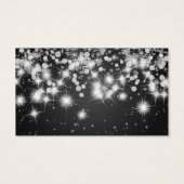 エレガントウェディングメッセージカードウィンタースパークルブラック (裏面)