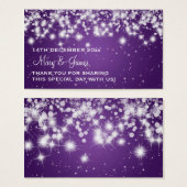 エレガントウェディングメッセージカードウィンタースパープルプル (正面&裏面)