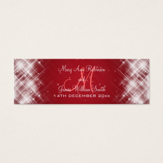 エレガントウェディングメッセージカードグラマラス火花赤 (正面)