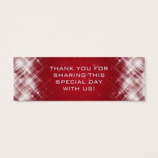 エレガントウェディングメッセージカードグラマラス火花赤 (裏面)