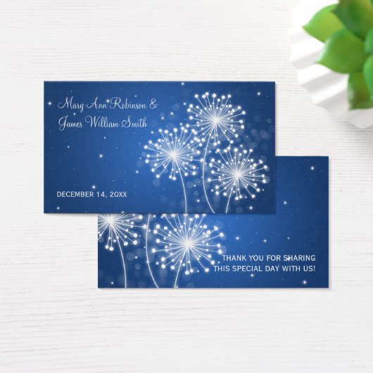 エレガントウェディングメッセージカードサマースパークルサファイア (デスク)