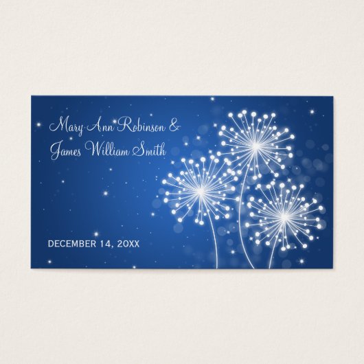 エレガントウェディングメッセージカードサマースパークルサファイア (正面)