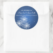 エレガントウェディングメッセージカードサマースパークルサファイア ラウンドシール (バッグ)