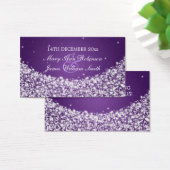 エレガントウェディングメッセージカードスタースパークルパープル (デスク)