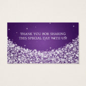 エレガントウェディングメッセージカードスタースパークルパープル (裏面)