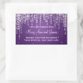 エレガントウェディングメッセージカードナイトダズルパープル 長方形シール (バッグ)