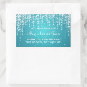 エレガントウェディングメッセージカードナイトダズルブルー 長方形シール (バッグ)