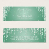 エレガントウェディングメッセージカードナイトダズルミントグリーン (正面&裏面)