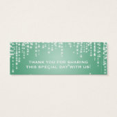 エレガントウェディングメッセージカードナイトダズルミントグリーン (裏面)