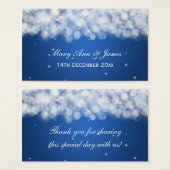 エレガントウェディングメッセージカードパーティースパークルブルー (正面&裏面)