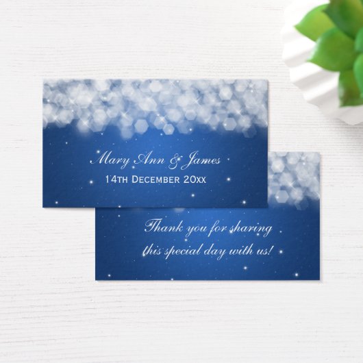 エレガントウェディングメッセージカードパーティースパークルブルー (デスク)