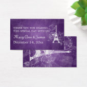 エレガントウェディングメッセージカードロマンティックパリパープル (デスク)