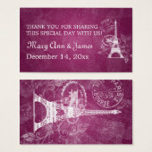 エレガントウェディングメッセージカードロマンティックパリベリーピン (正面&裏面)