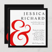 エレガントウェディングモダンタイポグラフィ招待状 招待状 (正面/裏面)