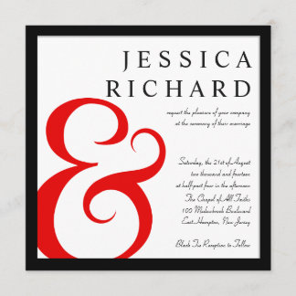 エレガントウェディングモダンタイポグラフィ招待状 招待状