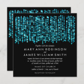 エレガントウェディングモダンターコイズライト 招待状 (正面/裏面)