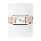 エレガントウェディングモノグラムのバラn多肉類金ゴールド 招待状ベリーバンド (正面例)