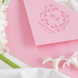 エレガントウェディングモノグラムオーナメントイニシャル ラバースタンプ