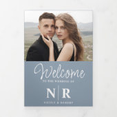 エレガントウェディングモノグラムトリフォールド結婚式 プログラム (カバー)