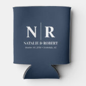 エレガントウェディングモノグラム新郎新婦イニシャル 缶クーラー (正面)