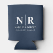 エレガントウェディングモノグラム新郎新婦イニシャル 缶クーラー (裏面)