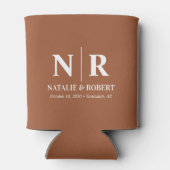 エレガントウェディングモノグラム新郎新婦イニシャル 缶クーラー (裏面)