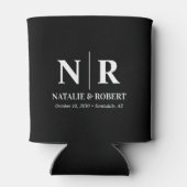 エレガントウェディングモノグラム新郎新婦イニシャル 缶クーラー (裏面)