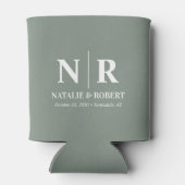 エレガントウェディングモノグラム新郎新婦イニシャル 缶クーラー (裏面)