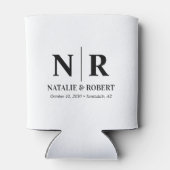 エレガントウェディングモノグラム新郎新婦イニシャル 缶クーラー (裏面)