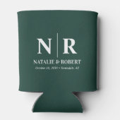 エレガントウェディングモノグラム新郎新婦イニシャル 缶クーラー (裏面)