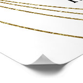 エレガントウェディングユーカリ金ゴールドウェルカムサイン ポスター (角)