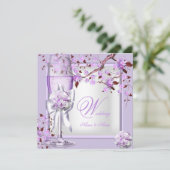 エレガントウェディングラベンダーパープル薄紫4b 招待状 (スタンド正面)