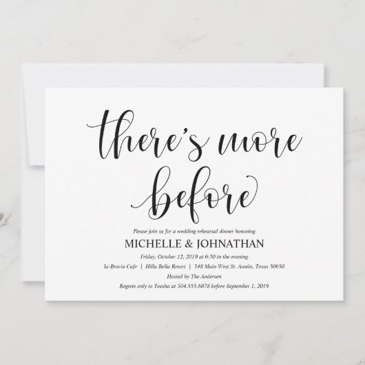 エレガントウェディングリハーサルディナー招待状カード 招待状 (正面)